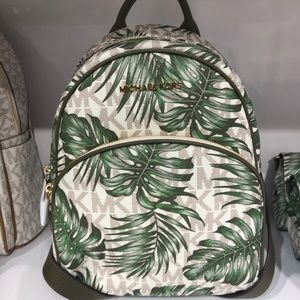 michael kors palm leaf backpack